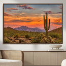 Saguaro Cactus Wall Art Canvas Print – Framed Arizona Sunset