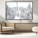 Snowy Ski Lift Wall Art – Framed Winter Mountain Canvas by MyGreatCanvas | Canvas Wall Art Prints | Photo Prints & Wall Decor
