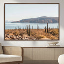 Desert Lake Wall Art – Framed Cactus Mountain Canvas by MyGreatCanvas | Canvas Wall Art Prints | Photo Prints & Wall Decor