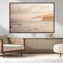 Misty Coastal Wall Art Canvas Print – Framed Golden Sunset by MyGreatCanvas | Canvas Wall Art Prints | Photo Prints & Wall Decor