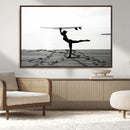 Yoga Surf Wall Art Canvas Print – Framed Black White Shore by MyGreatCanvas | Canvas Wall Art Prints | Photo Prints & Wall Decor