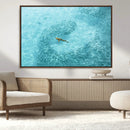 Fish Swarm Wall Art Canvas Print – Framed Aerial Shark and by MyGreatCanvas | Canvas Wall Art Prints | Photo Prints & Wall Decor