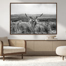 Monochrome Highland Cow Wall Art Canvas Print – Framed by MyGreatCanvas | Canvas Wall Art Prints | Photo Prints & Wall Decor