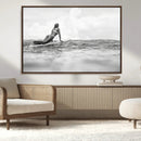 Black and White Surfing Wall Art Canvas Print – Framed Ocean by MyGreatCanvas | Canvas Wall Art Prints | Photo Prints & Wall Decor