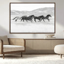 Wild Horses Running Wall Art Canvas Print, Framed Black by MyGreatCanvas | Canvas Wall Art Prints | Photo Prints & Wall Decor