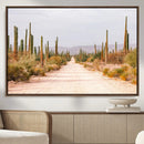 Desert Cactus Lined Road Wall Art Canvas Print – Framed by MyGreatCanvas | Canvas Wall Art Prints | Photo Prints & Wall Decor