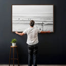 Surfer Silhouette Wall Art Canvas Print – Framed Calm Ocean by MyGreatCanvas | Canvas Wall Art Prints | Photo Prints & Wall Decor