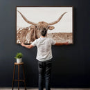 Longhorn Cow Wall Art Canvas Print – Framed Texas Ranch