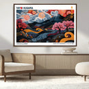 Modern Japanese Wall Art Canvas Print – Framed Abstract