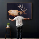 Rustic Elk Wall Art Canvas Print – Framed Moody Wildlife Art by MyGreatCanvas | Canvas Wall Art Prints | Photo Prints & Wall Decor