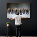 Bison Herd Wall Art Canvas Print, Framed Rustic Wildlife by MyGreatCanvas | Canvas Wall Art Prints | Photo Prints & Wall Decor