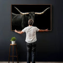 Texas Longhorn Wall Art Canvas Print – Framed Rustic Western by MyGreatCanvas | Canvas Wall Art Prints | Photo Prints & Wall Decor
