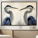 Blue Heron Pair Wall Art Canvas Print – Framed Coastal Bird