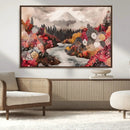 Mountain Wall Art Canvas Print – Framed Autumn Forest