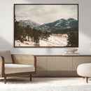 Mountain Landscape Wall Art Canvas Print – Framed Snowy