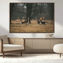 Deer Wall Art Canvas Print – Framed Rustic Wildlife Stags