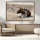 Texas Longhorn Wall Art Canvas Print – Framed Country Living