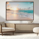 Beach Sunset Wall Art Canvas Print – Framed Ocean Waves