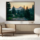 Mountain Wall Art Canvas Print – Framed Forest Serenity