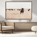 Bison Herd Wall Art Canvas Print – Framed Western Prairie
