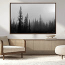 Misty Pines Wall Art Canvas Print – Framed Woodland