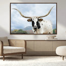 Texas Longhorn Wall Art Canvas Print – Framed Western Rustic