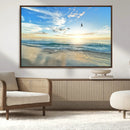 Minimalist Seaside Wall Art Canvas Print – Morning Glow