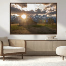 Snowy Peaks Wall Art Canvas Print – Rustic Mountain