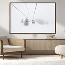 Ski Lift Wall Art Canvas Print – Snowy Alpine Landscape