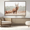 Rustic Nature Wall Art Canvas Print – Stag Woodland Framed
