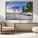 Tropical Beach Wall Art Canvas Print – Framed Sunset Glow