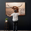 Texas Longhorn Cow Canvas Wall Art, Majestic Bull and Rustic by MyGreatCanvas | Canvas Wall Art Prints | Photo Prints & Wall Decor