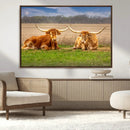 Texas Longhorn Pair Wall Art Canvas Print – Peaceful Rustic by MyGreatCanvas | Canvas Wall Art Prints | Photo Prints & Wall Decor