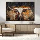 Abstract Longhorn Bull Wall Art Canvas Print – Vintage by MyGreatCanvas | Canvas Wall Art Prints | Photo Prints & Wall Decor
