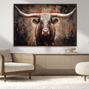 Rustic Longhorn Bull Wall Art Canvas Print – Vintage Western by MyGreatCanvas | Canvas Wall Art Prints | Photo Prints & Wall Decor