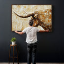 Rustic Longhorn Bull Wall Art Canvas Print – Vintage Western by MyGreatCanvas | Canvas Wall Art Prints | Photo Prints & Wall Decor