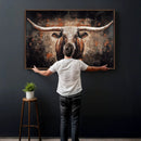Abstract Longhorn Wall Art Canvas Print – Vintage Western by MyGreatCanvas | Canvas Wall Art Prints | Photo Prints & Wall Decor