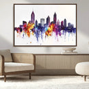 Atlanta Skyline Wall Art Canvas Print – Framed Colorful