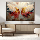 Vibrant Angel Wings Wall Art Canvas Print – Gold Red by MyGreatCanvas | Canvas Wall Art Prints | Photo Prints & Wall Decor