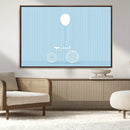 Minimalist Bicycle Balloon Canvas Wall Art – Playful Blue by MyGreatCanvas | Canvas Wall Art Prints | Photo Prints & Wall Decor