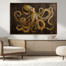 Octopus Wall Art Canvas Print – Wooden Art Sea Creature by MyGreatCanvas | Canvas Wall Art Prints | Photo Prints & Wall Decor