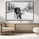 Moose Wall Art Canvas Print – Winter Snowy Forest Antlers by MyGreatCanvas | Canvas Wall Art Prints | Photo Prints & Wall Decor