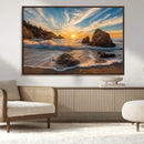 Rocky Ocean Sunset Wall Art Print – Seaside Canvas Dramatic by MyGreatCanvas | Canvas Wall Art Prints | Photo Prints & Wall Decor