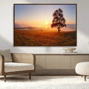 Golden Sunrise Landscape Canvas Wall Art – Framed Misty by MyGreatCanvas | Canvas Wall Art Prints | Photo Prints & Wall Decor