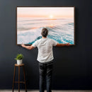 Sunset Surfing Wall Art Canvas Print, Ocean Wave Surfer with by MyGreatCanvas | Canvas Wall Art Prints | Photo Prints & Wall Decor