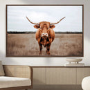 Longhorn Bull Wall Art Canvas Print – Framed Rustic by MyGreatCanvas | Canvas Wall Art Prints | Photo Prints & Wall Decor