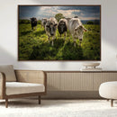 Grazing Cattle Herd Pasture Green Field Livestock Natural by MyGreatCanvas | Canvas Wall Art Prints | Photo Prints & Wall Decor