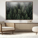 Dense Evergreen Forest Misty Morning Fog Pine Trees Woodland by MyGreatCanvas | Canvas Wall Art Prints | Photo Prints & Wall Decor