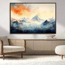 Warm Clouds Abstract Mountain Wall Art Canvas Print