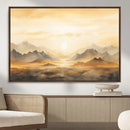 Sepia Color Abstract Mountain Wall Art Canvas Print
